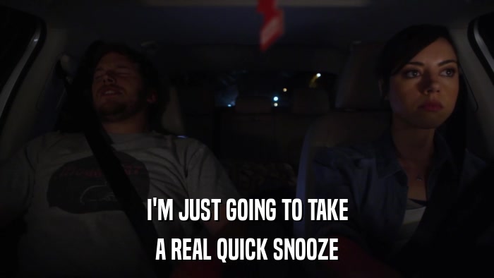 I'M JUST GOING TO TAKE A REAL QUICK SNOOZE 