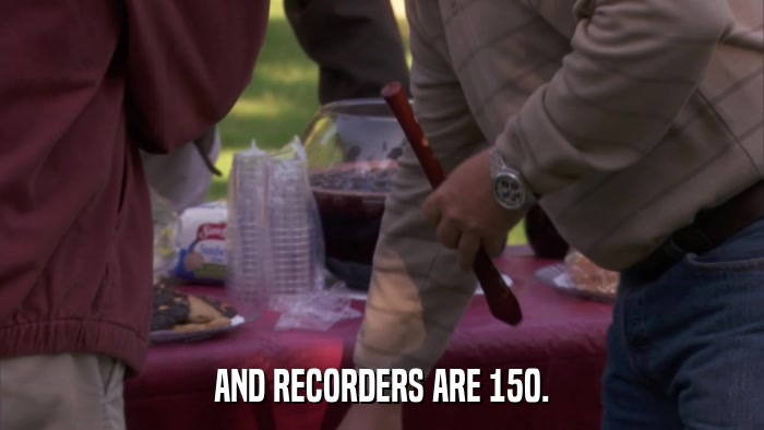 AND RECORDERS ARE 150.  