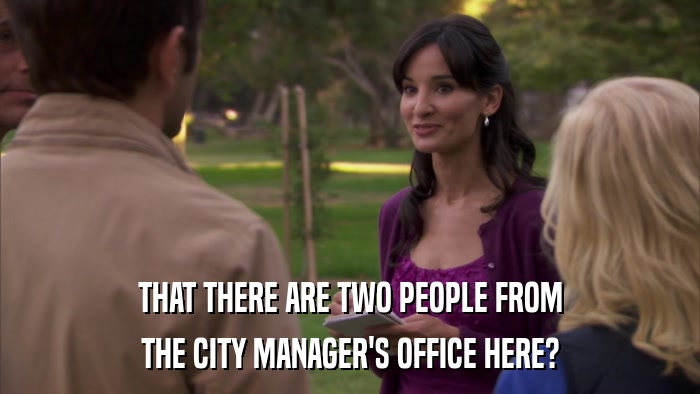 THAT THERE ARE TWO PEOPLE FROM THE CITY MANAGER'S OFFICE HERE? 