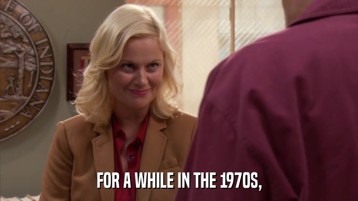 FOR A WHILE IN THE 1970S,  