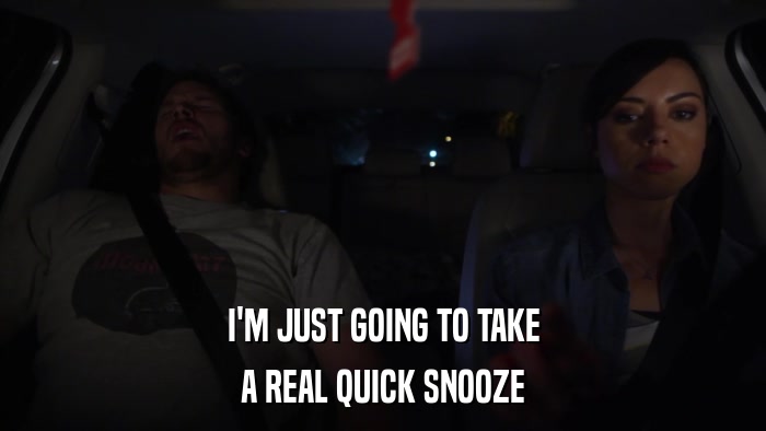 I'M JUST GOING TO TAKE A REAL QUICK SNOOZE 