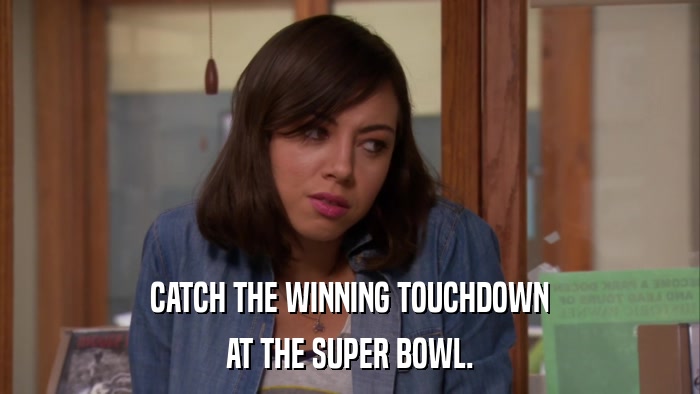CATCH THE WINNING TOUCHDOWN AT THE SUPER BOWL. 