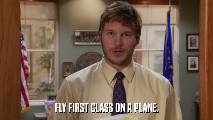 FLY FIRST CLASS ON A PLANE.  