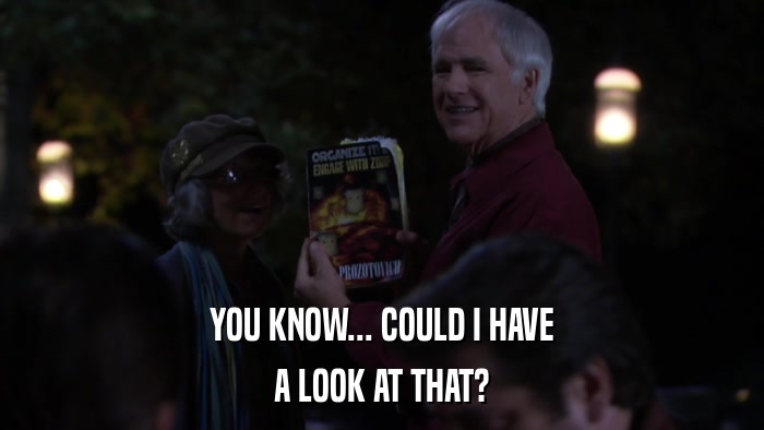 YOU KNOW... COULD I HAVE A LOOK AT THAT? 