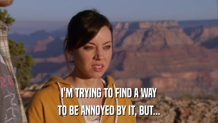 I'M TRYING TO FIND A WAY TO BE ANNOYED BY IT, BUT... 