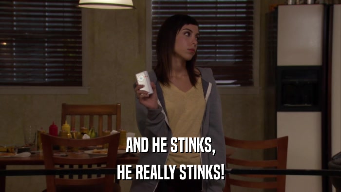 AND HE STINKS, HE REALLY STINKS! 