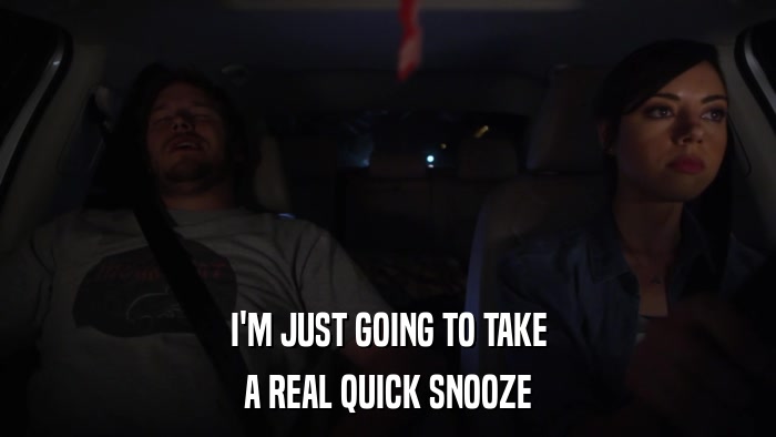 I'M JUST GOING TO TAKE A REAL QUICK SNOOZE 