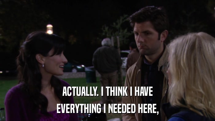 ACTUALLY. I THINK I HAVE EVERYTHING I NEEDED HERE, 