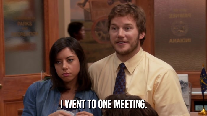I WENT TO ONE MEETING.  