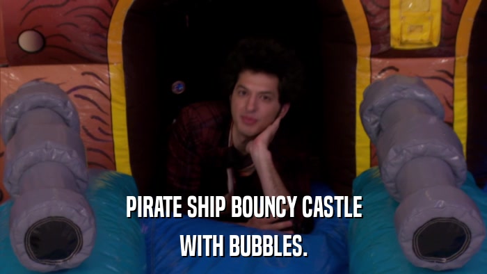 PIRATE SHIP BOUNCY CASTLE WITH BUBBLES. 