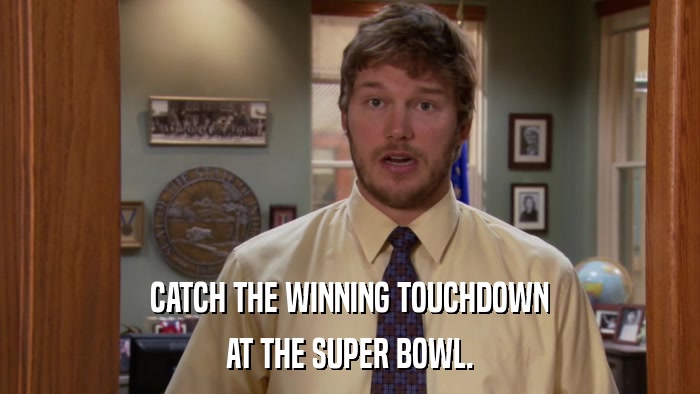 CATCH THE WINNING TOUCHDOWN AT THE SUPER BOWL. 