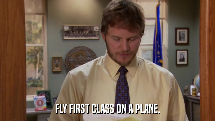 FLY FIRST CLASS ON A PLANE.  