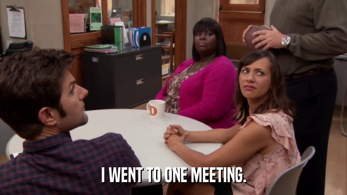 I WENT TO ONE MEETING.  