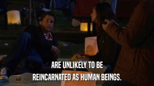 ARE UNLIKELY TO BE REINCARNATED AS HUMAN BEINGS. 