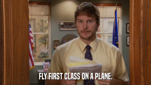 FLY FIRST CLASS ON A PLANE.  