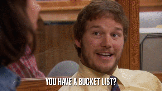 YOU HAVE A BUCKET LIST?  
