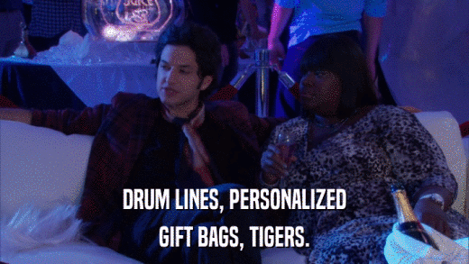 DRUM LINES, PERSONALIZED GIFT BAGS, TIGERS. 