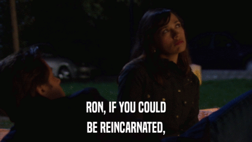 RON, IF YOU COULD BE REINCARNATED, 