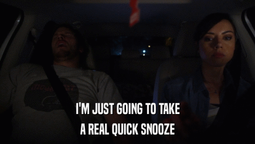 I'M JUST GOING TO TAKE A REAL QUICK SNOOZE 