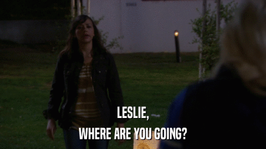 LESLIE, WHERE ARE YOU GOING? 