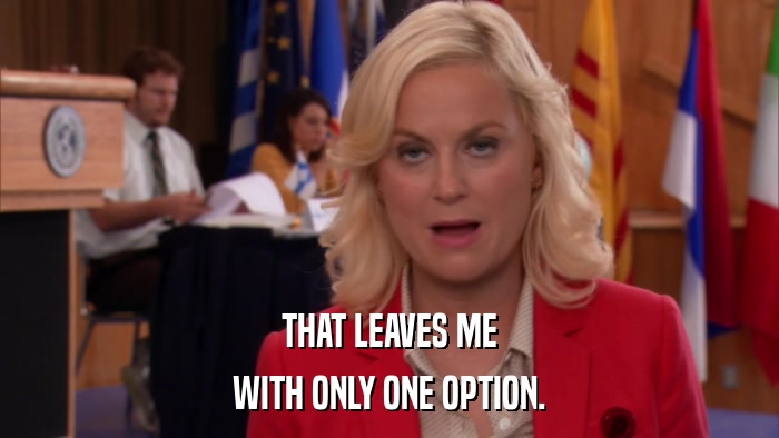 THAT LEAVES ME WITH ONLY ONE OPTION. 