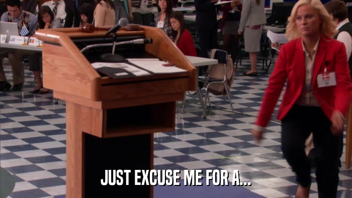 JUST EXCUSE ME FOR A...  