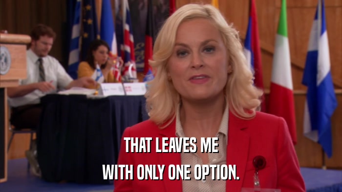 THAT LEAVES ME WITH ONLY ONE OPTION. 