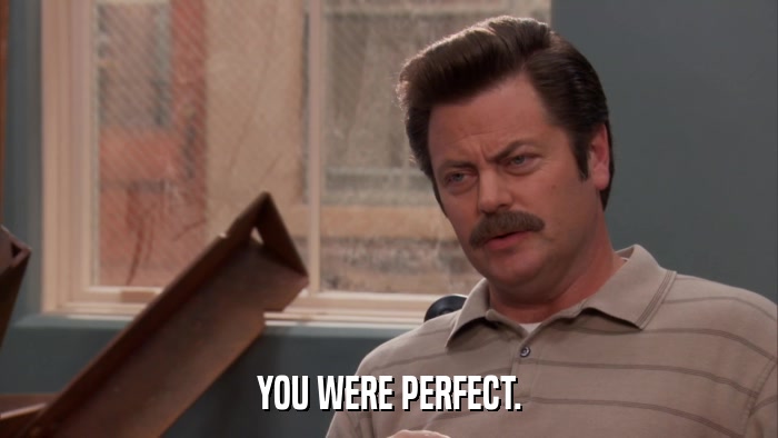 YOU WERE PERFECT.  