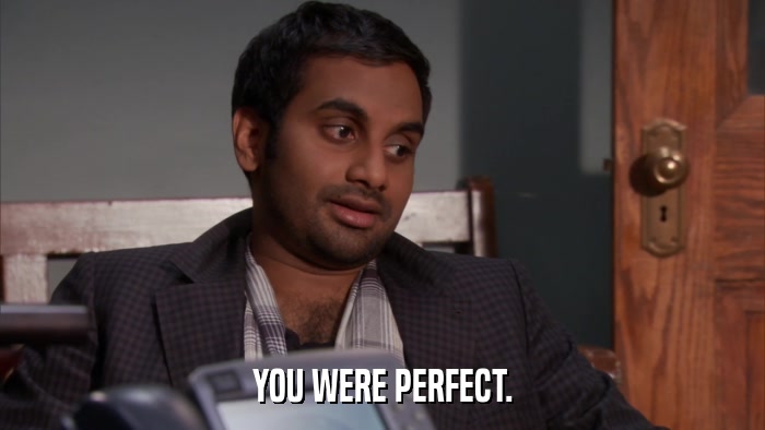 YOU WERE PERFECT.  