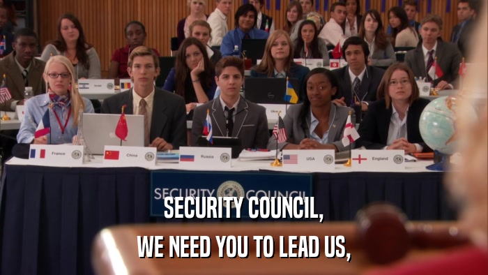 SECURITY COUNCIL, WE NEED YOU TO LEAD US, 