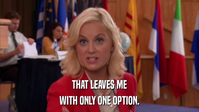 THAT LEAVES ME WITH ONLY ONE OPTION. 