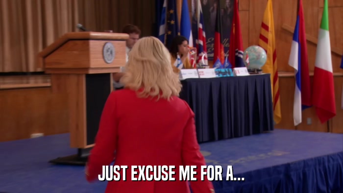JUST EXCUSE ME FOR A...  