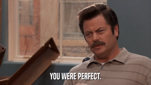 YOU WERE PERFECT.  