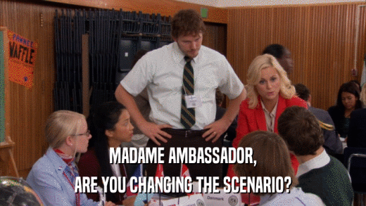 MADAME AMBASSADOR, ARE YOU CHANGING THE SCENARIO? 