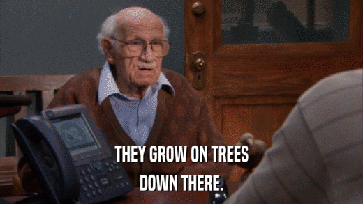THEY GROW ON TREES DOWN THERE. 