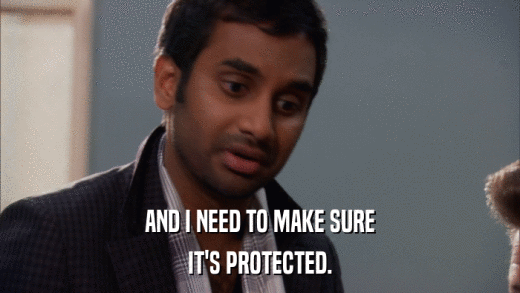 AND I NEED TO MAKE SURE IT'S PROTECTED. 