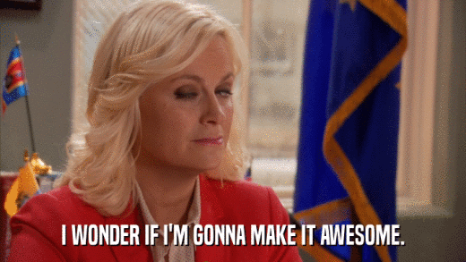 I WONDER IF I'M GONNA MAKE IT AWESOME.  