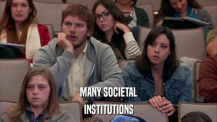 MANY SOCIETAL INSTITUTIONS 