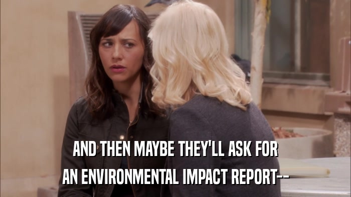 AND THEN MAYBE THEY'LL ASK FOR AN ENVIRONMENTAL IMPACT REPORT-- 