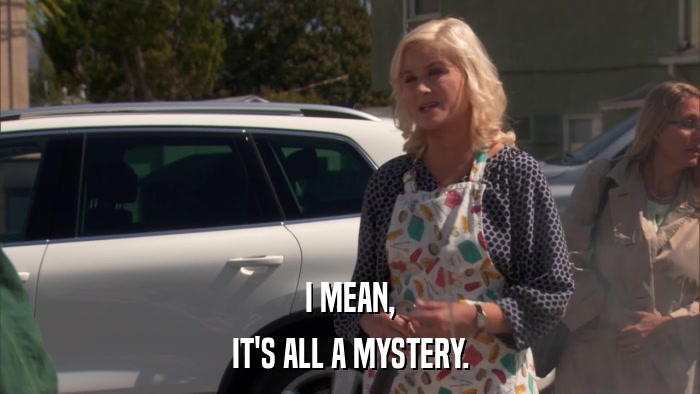 I MEAN, IT'S ALL A MYSTERY. 