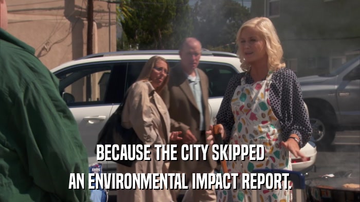BECAUSE THE CITY SKIPPED AN ENVIRONMENTAL IMPACT REPORT. 