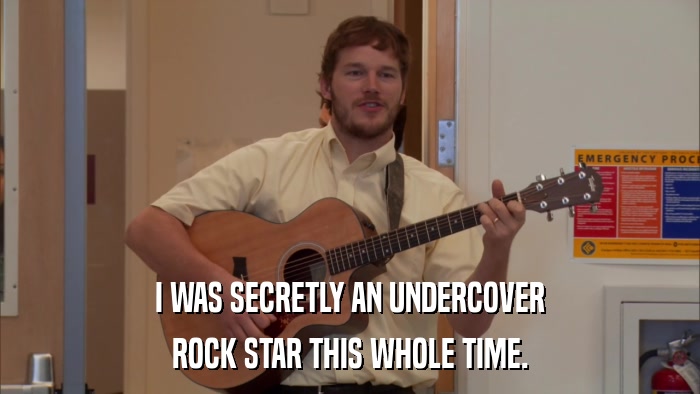 I WAS SECRETLY AN UNDERCOVER ROCK STAR THIS WHOLE TIME. 