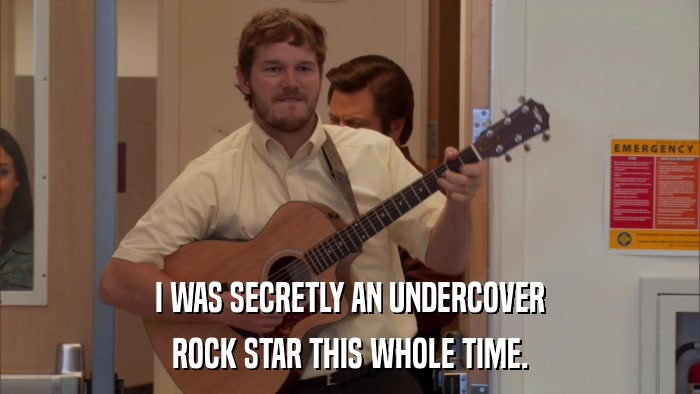 I WAS SECRETLY AN UNDERCOVER ROCK STAR THIS WHOLE TIME. 