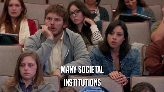 MANY SOCIETAL INSTITUTIONS 