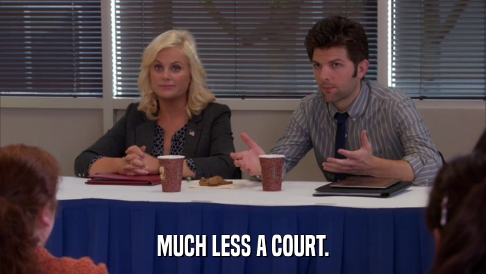 MUCH LESS A COURT.  