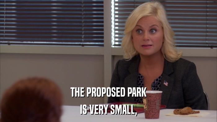 THE PROPOSED PARK IS VERY SMALL, 
