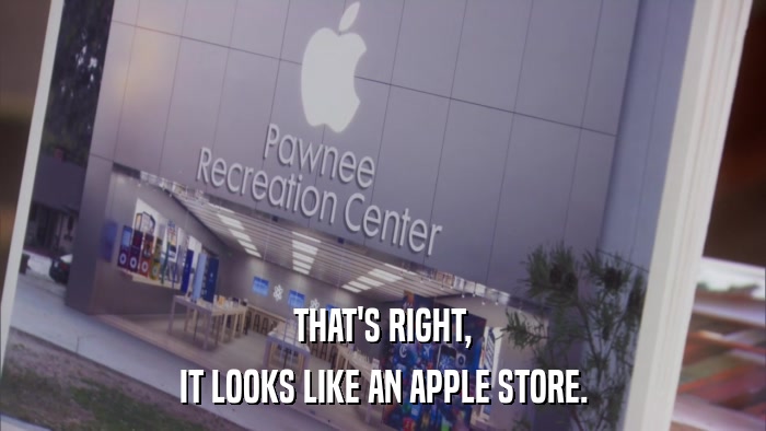 THAT'S RIGHT, IT LOOKS LIKE AN APPLE STORE. 