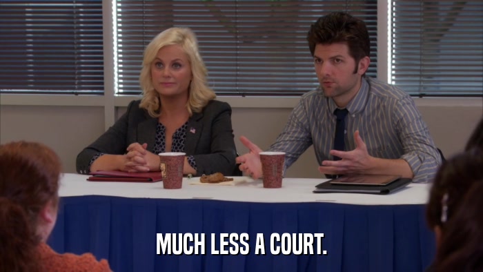 MUCH LESS A COURT.  