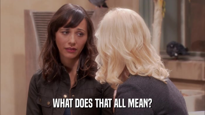 WHAT DOES THAT ALL MEAN?  