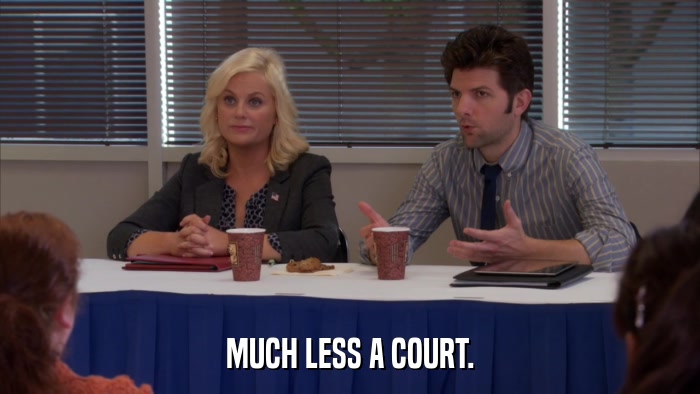 MUCH LESS A COURT.  